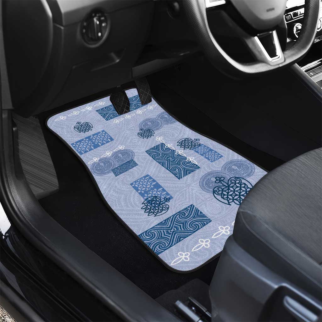 Vintage Lapita Car Mats Iconic Double Face Pattern Blue LT05 - Polynesian Pride