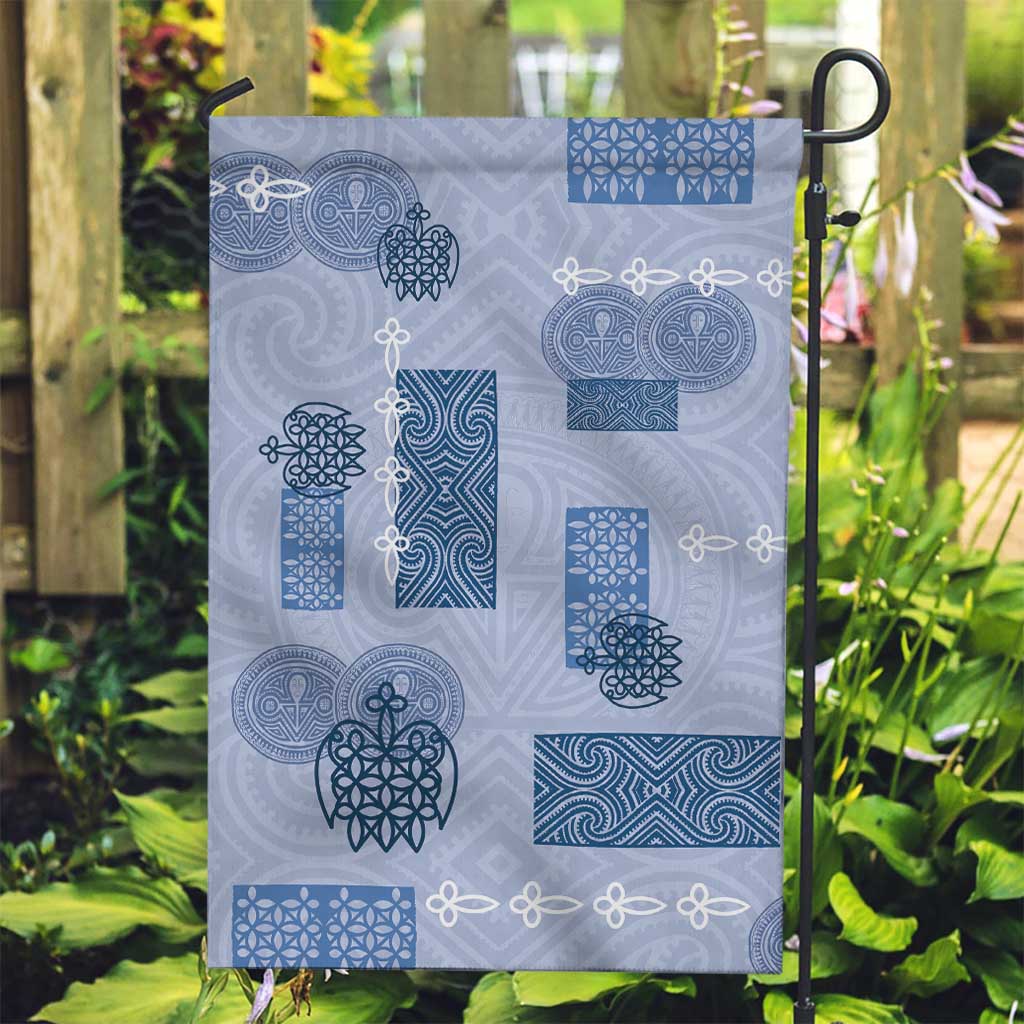 Vintage Lapita Garden Flag Iconic Double Face Pattern Blue LT05 Garden Flag Blue - Polynesian Pride