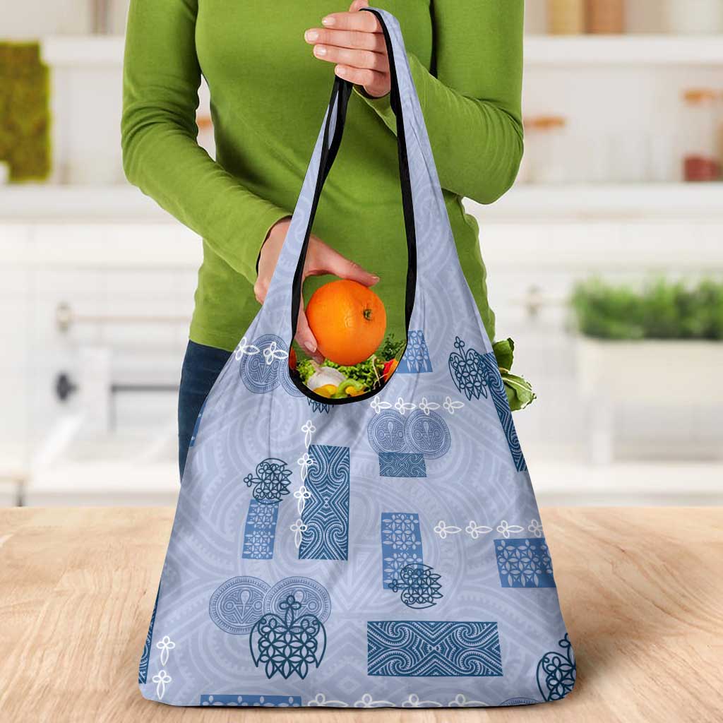 Vintage Lapita Grocery Bag Iconic Double Face Pattern Blue