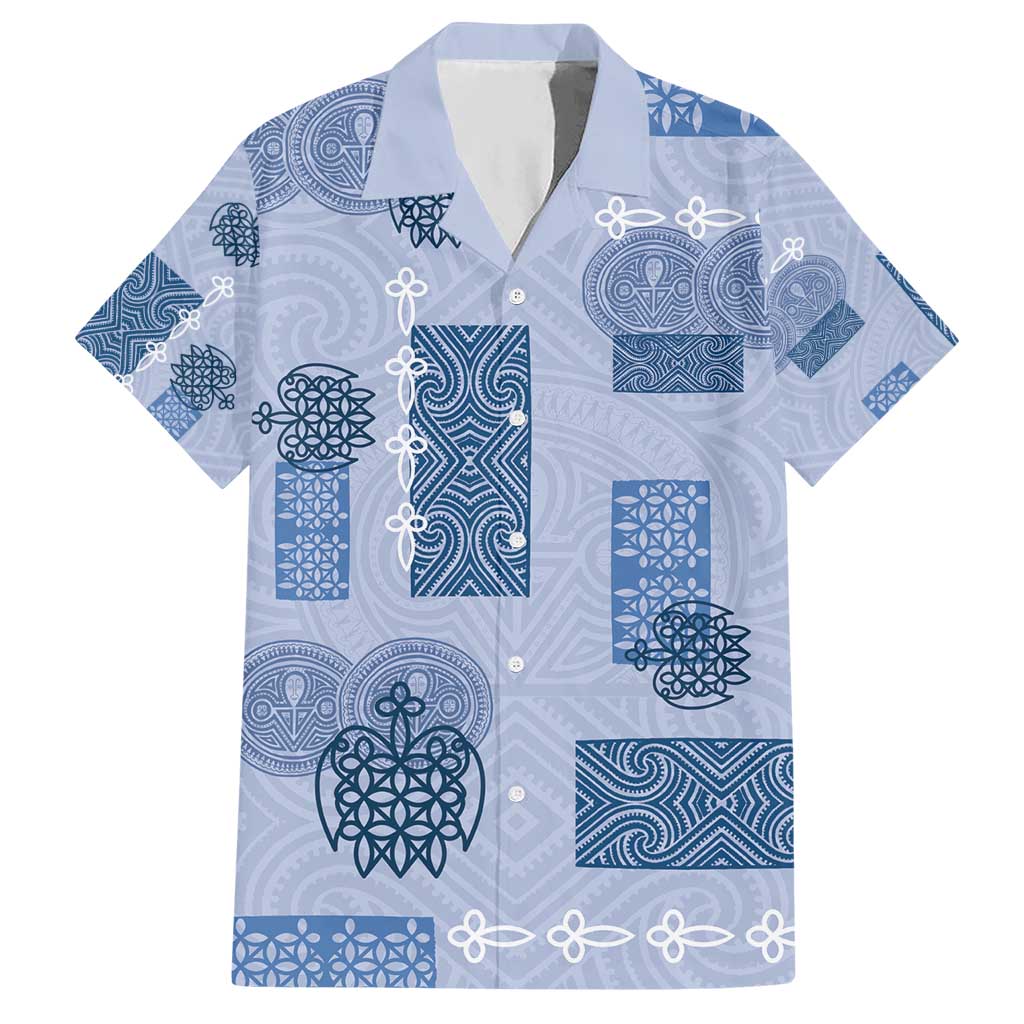 Vintage Lapita Hawaiian Shirt Iconic Double Face Pattern Blue LT05 Blue - Polynesian Pride