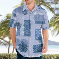 Vintage Lapita Hawaiian Shirt Iconic Double Face Pattern Blue LT05 - Polynesian Pride