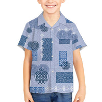 Vintage Lapita Hawaiian Shirt Iconic Double Face Pattern Blue LT05 - Polynesian Pride