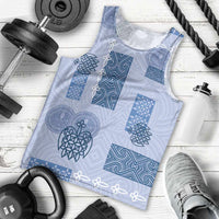 Vintage Lapita Men Tank Top Iconic Double Face Pattern Blue LT05 - Polynesian Pride