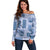 Vintage Lapita Off Shoulder Sweater Iconic Double Face Pattern Blue