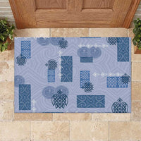 Vintage Lapita Rubber Doormat Iconic Double Face Pattern Blue LT05 Blue - Polynesian Pride