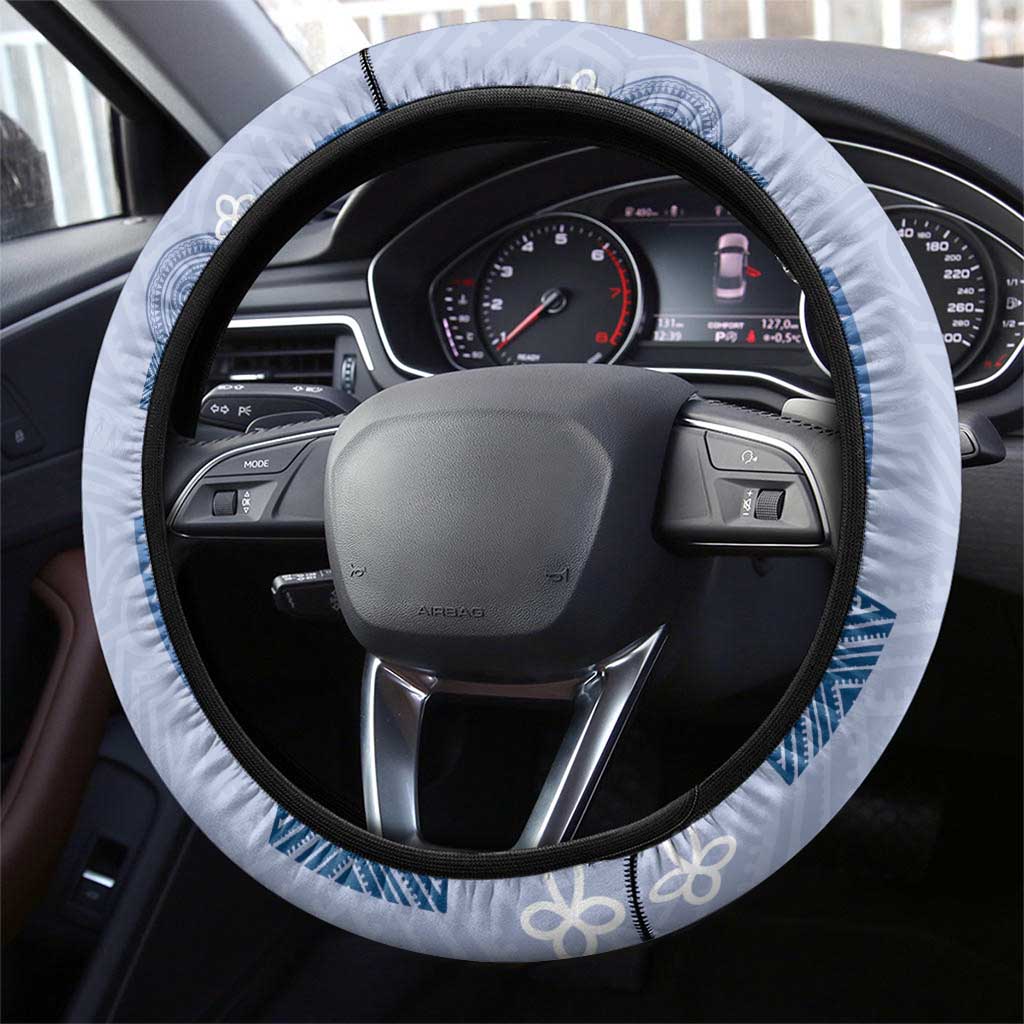 Vintage Lapita Steering Wheel Cover Iconic Double Face Pattern Blue LT05 - Polynesian Pride