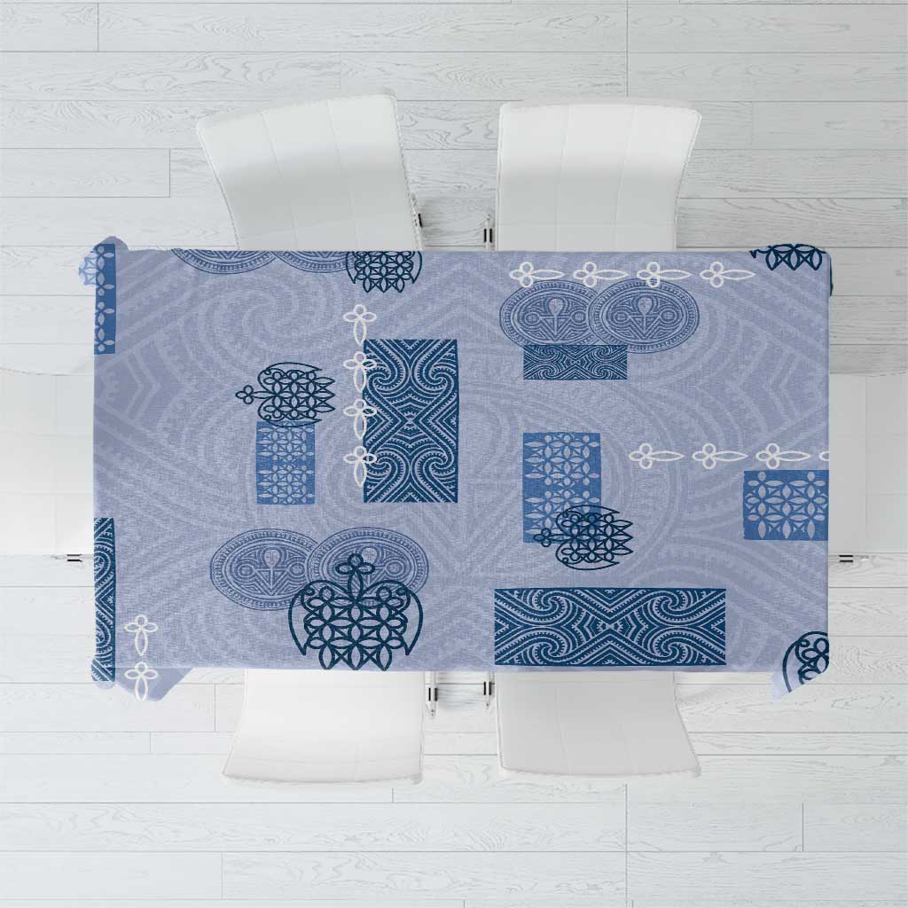 Vintage Lapita Tablecloth Iconic Double Face Pattern Blue