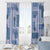 Vintage Lapita Window Curtain Iconic Double Face Pattern Blue