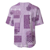 Vintage Lapita Baseball Jersey Iconic Double Face Pattern Violet
