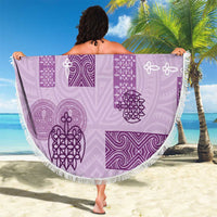 Vintage Lapita Beach Blanket Iconic Double Face Pattern Violet LT05 - Polynesian Pride