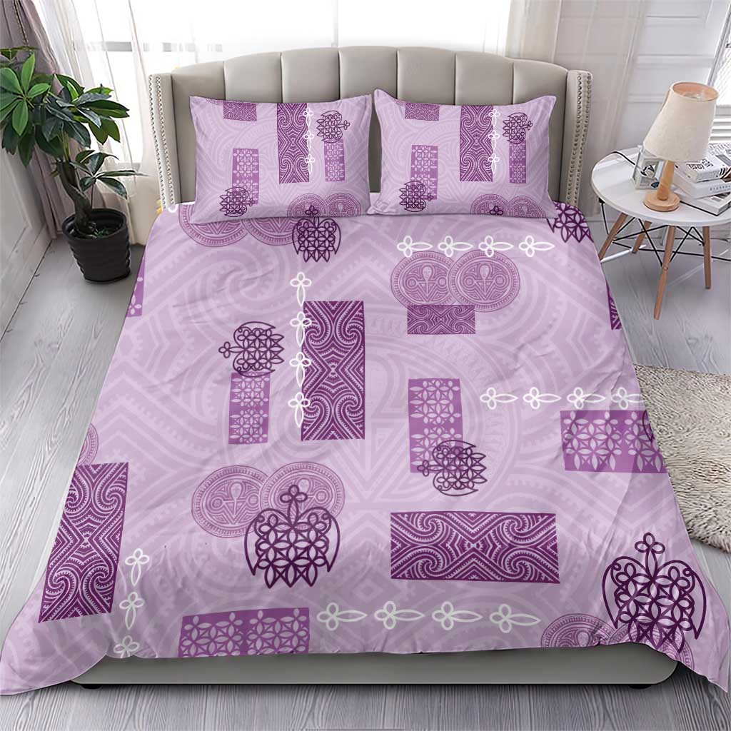 Vintage Lapita Bedding Set Iconic Double Face Pattern Violet