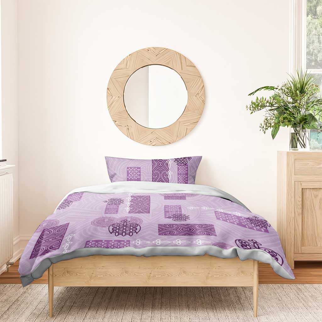 Vintage Lapita Bedding Set Iconic Double Face Pattern Violet