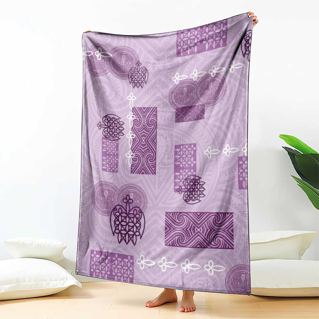 Vintage Lapita Blanket Iconic Double Face Pattern Violet LT05 - Polynesian Pride