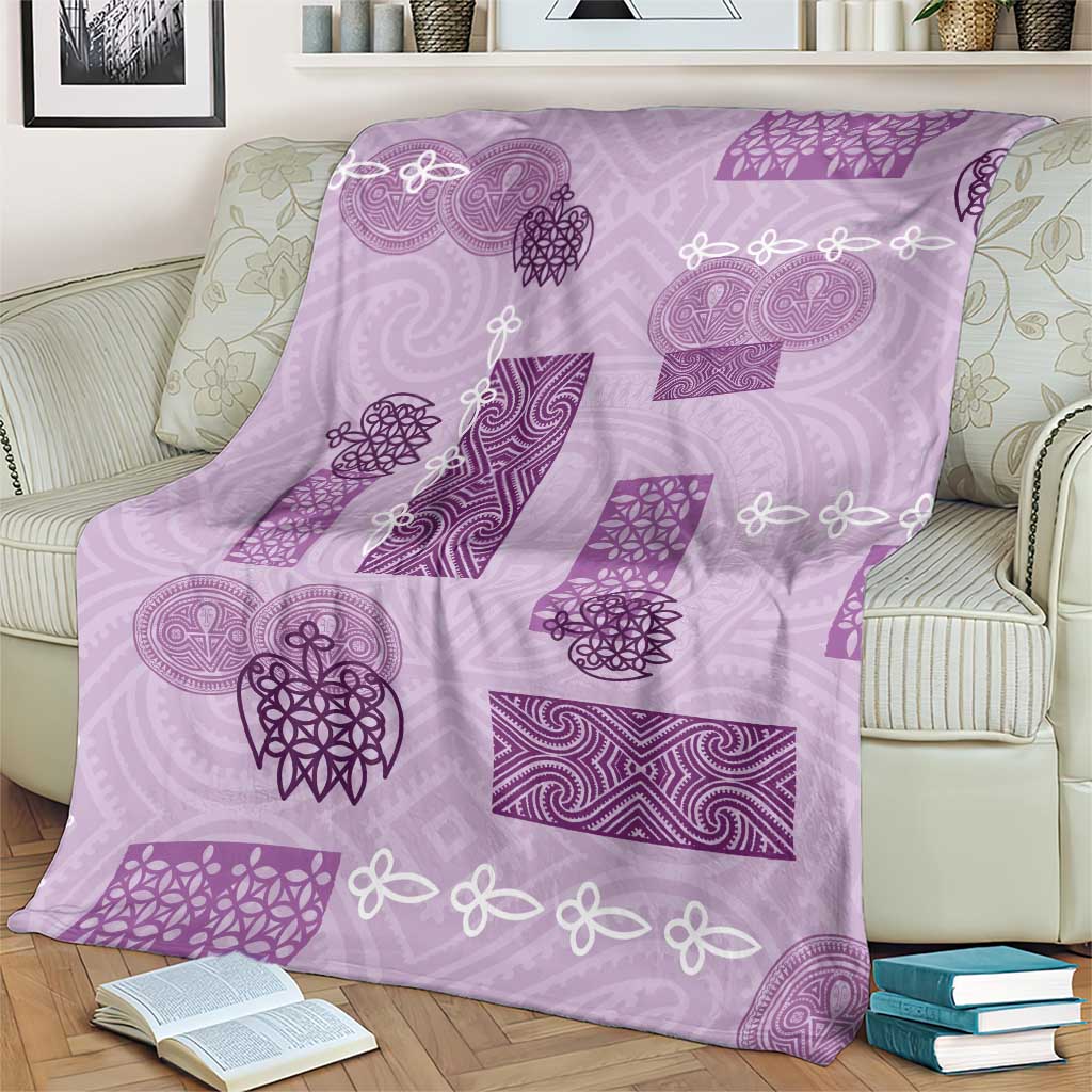 Vintage Lapita Blanket Iconic Double Face Pattern Violet LT05 - Polynesian Pride