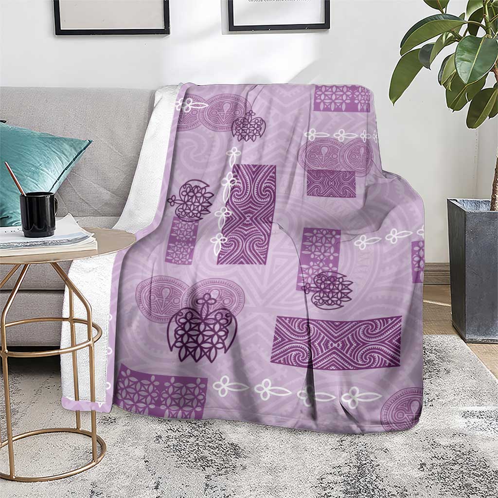 Vintage Lapita Blanket Iconic Double Face Pattern Violet LT05 - Polynesian Pride
