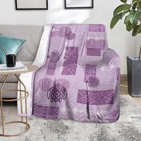 Vintage Lapita Blanket Iconic Double Face Pattern Violet LT05 - Polynesian Pride