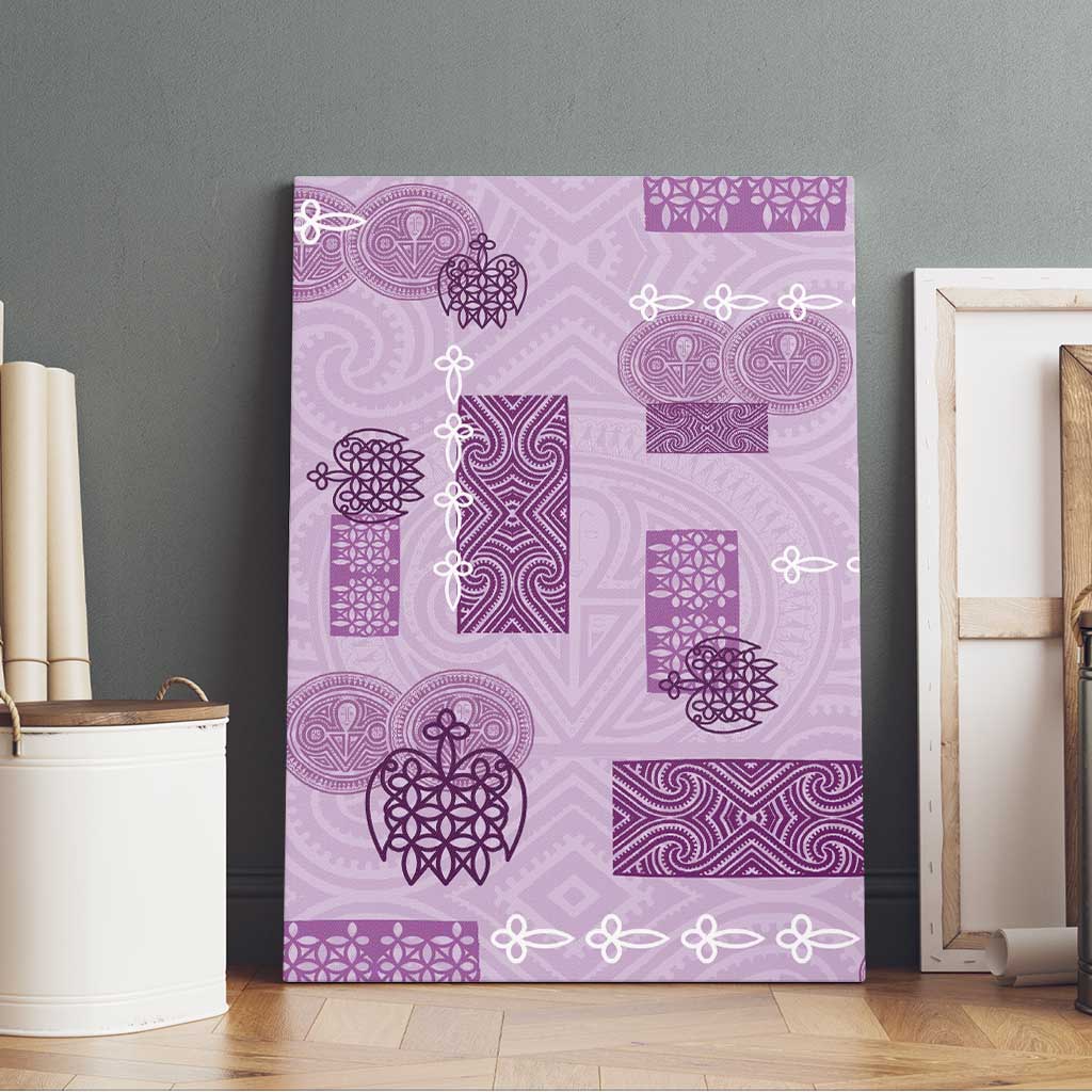 Vintage Lapita Canvas Wall Art Iconic Double Face Pattern Violet LT05 - Polynesian Pride