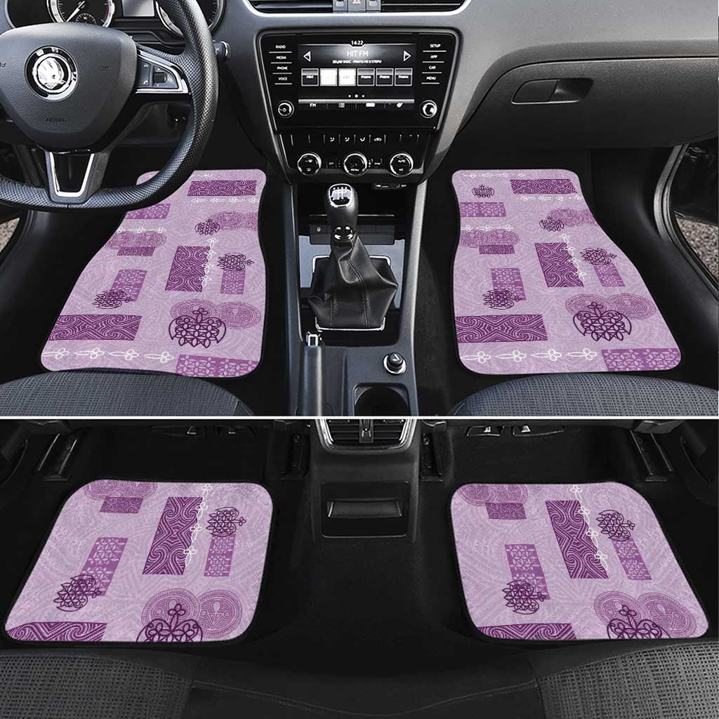 Vintage Lapita Car Mats Iconic Double Face Pattern Violet LT05 Set 4pcs Violet - Polynesian Pride
