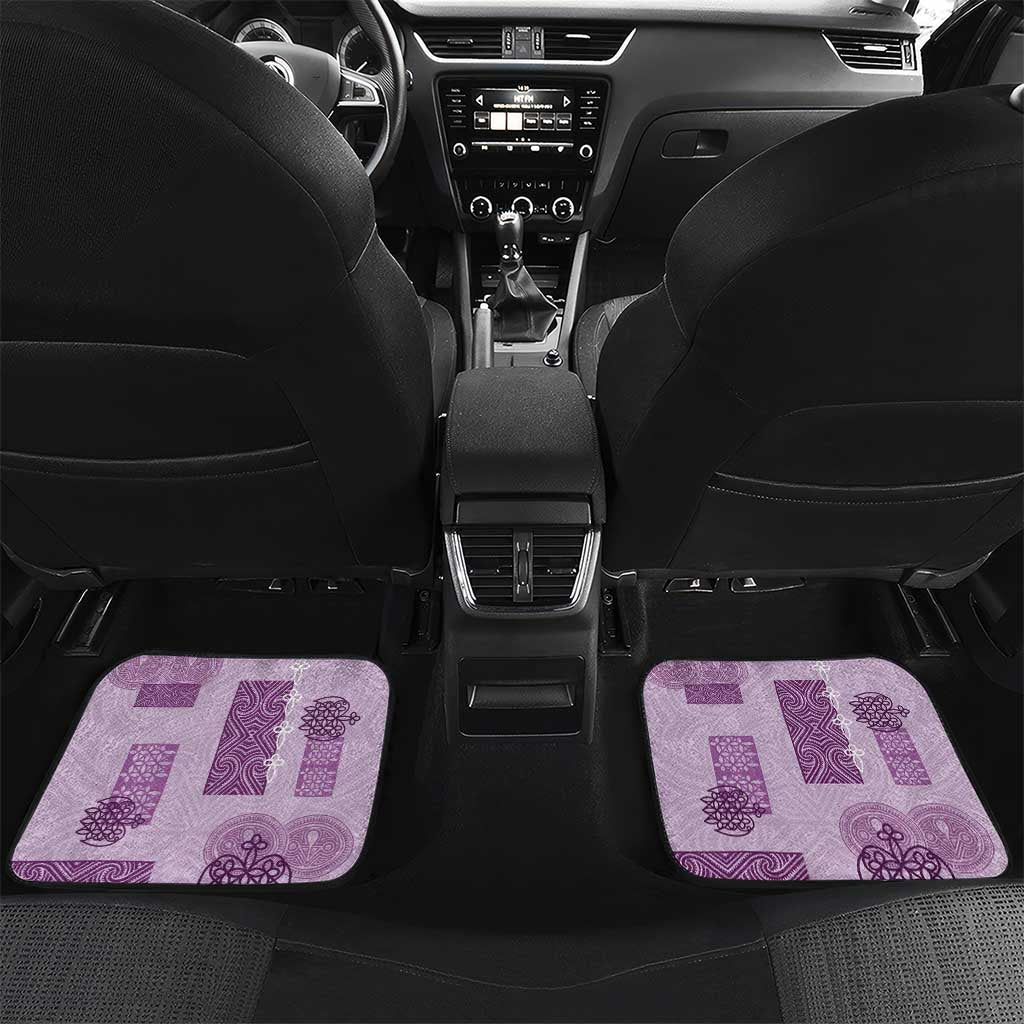 Vintage Lapita Car Mats Iconic Double Face Pattern Violet LT05 Set 2pcs - Back Violet - Polynesian Pride