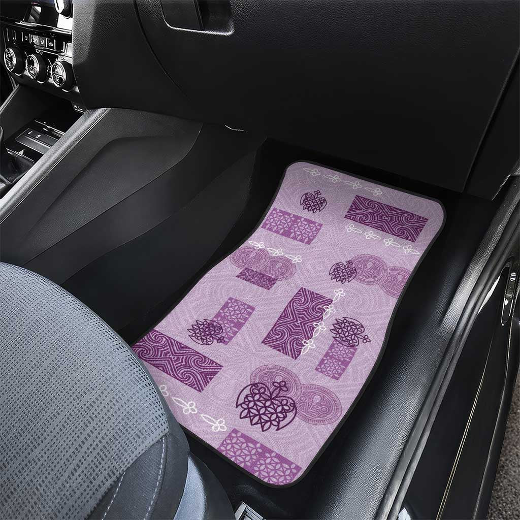 Vintage Lapita Car Mats Iconic Double Face Pattern Violet LT05 - Polynesian Pride
