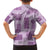 Vintage Lapita Family Matching Off Shoulder Maxi Dress and Hawaiian Shirt Iconic Double Face Pattern Violet