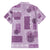 Vintage Lapita Family Matching Off Shoulder Maxi Dress and Hawaiian Shirt Iconic Double Face Pattern Violet