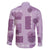 Vintage Lapita Family Matching Off Shoulder Maxi Dress and Hawaiian Shirt Iconic Double Face Pattern Violet