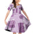 Vintage Lapita Family Matching Off Shoulder Short Dress and Hawaiian Shirt Iconic Double Face Pattern Violet