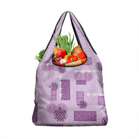 Vintage Lapita Grocery Bag Iconic Double Face Pattern Violet