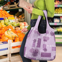Vintage Lapita Grocery Bag Iconic Double Face Pattern Violet