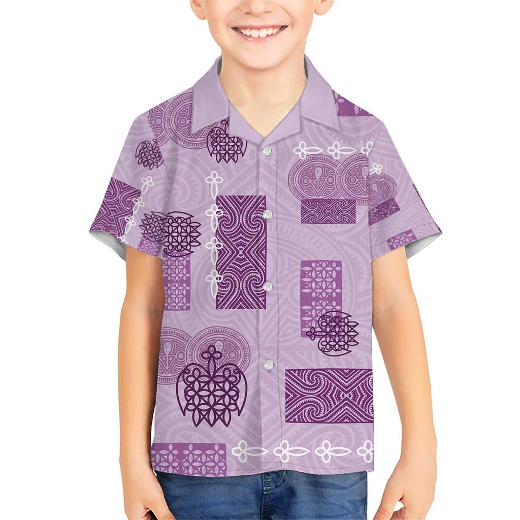 Vintage Lapita Hawaiian Shirt Iconic Double Face Pattern Violet LT05 - Polynesian Pride