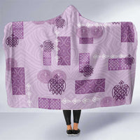 Vintage Lapita Hooded Blanket Iconic Double Face Pattern Violet LT05 One Size Violet - Polynesian Pride