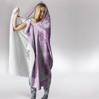 Vintage Lapita Hooded Blanket Iconic Double Face Pattern Violet LT05 - Polynesian Pride