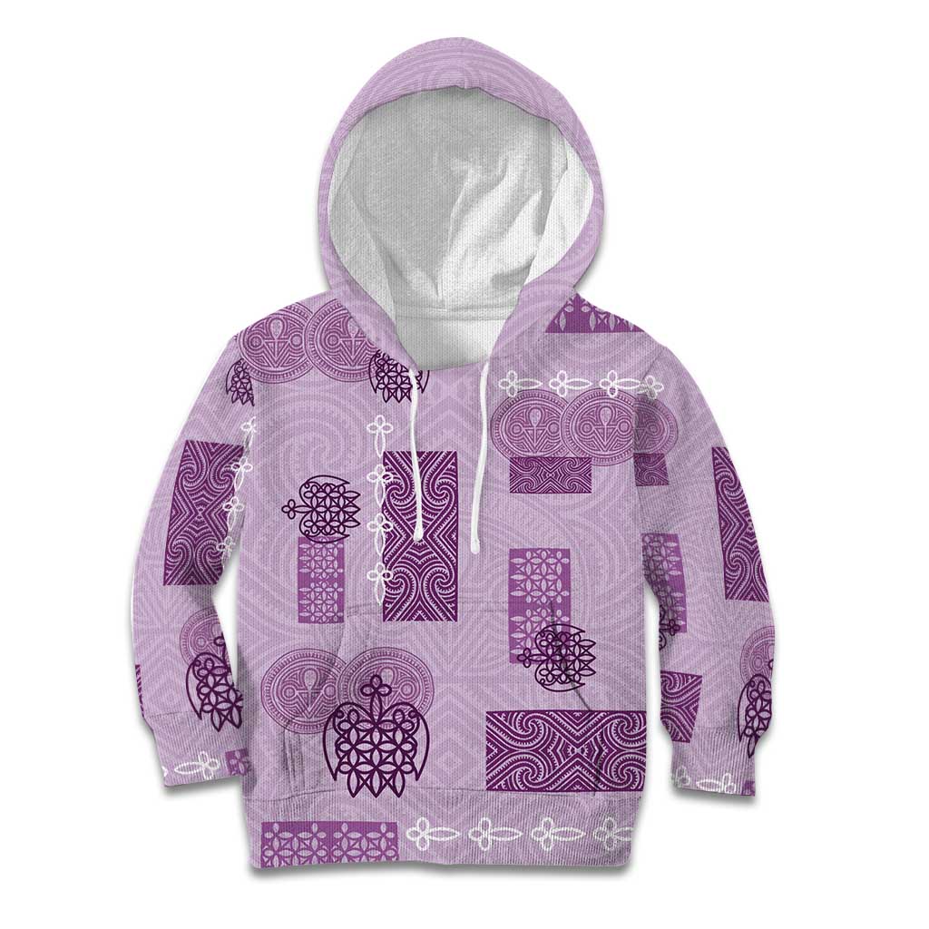 Vintage Lapita Kid Hoodie Iconic Double Face Pattern Violet