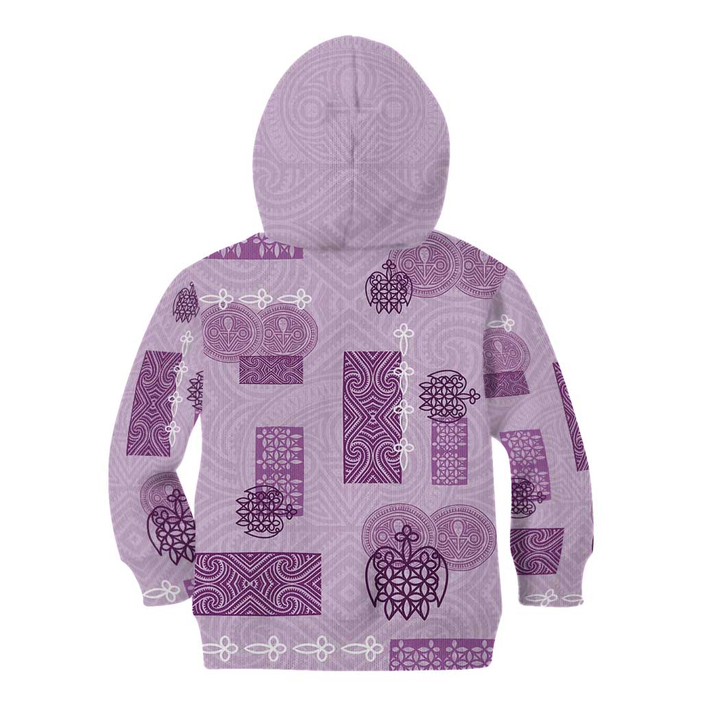 Vintage Lapita Kid Hoodie Iconic Double Face Pattern Violet