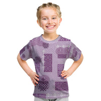 Vintage Lapita Kid T Shirt Iconic Double Face Pattern Violet