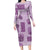 Vintage Lapita Long Sleeve Bodycon Dress Iconic Double Face Pattern Violet