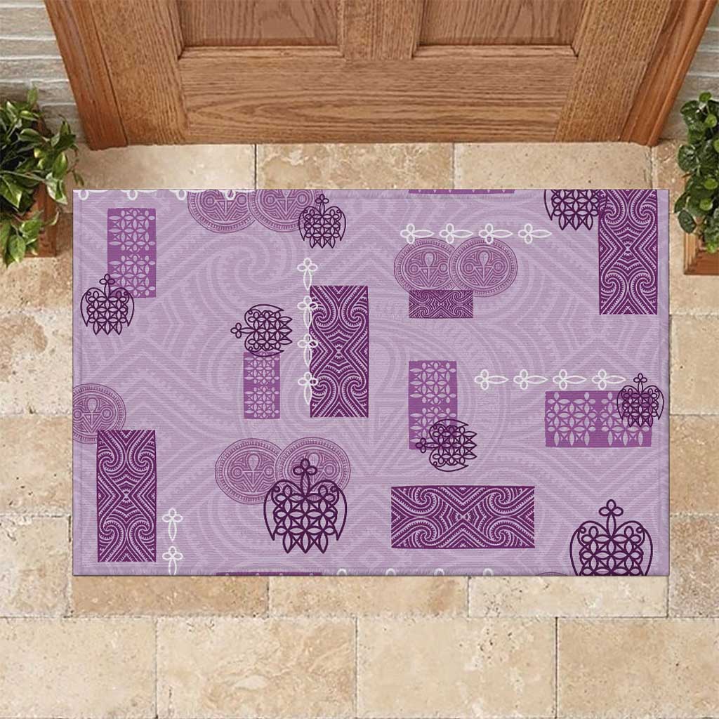 Vintage Lapita Rubber Doormat Iconic Double Face Pattern Violet LT05 Violet - Polynesian Pride