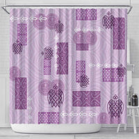 Vintage Lapita Shower Curtain Iconic Double Face Pattern Violet