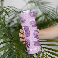 Vintage Lapita Skinny Tumbler Iconic Double Face Pattern Violet