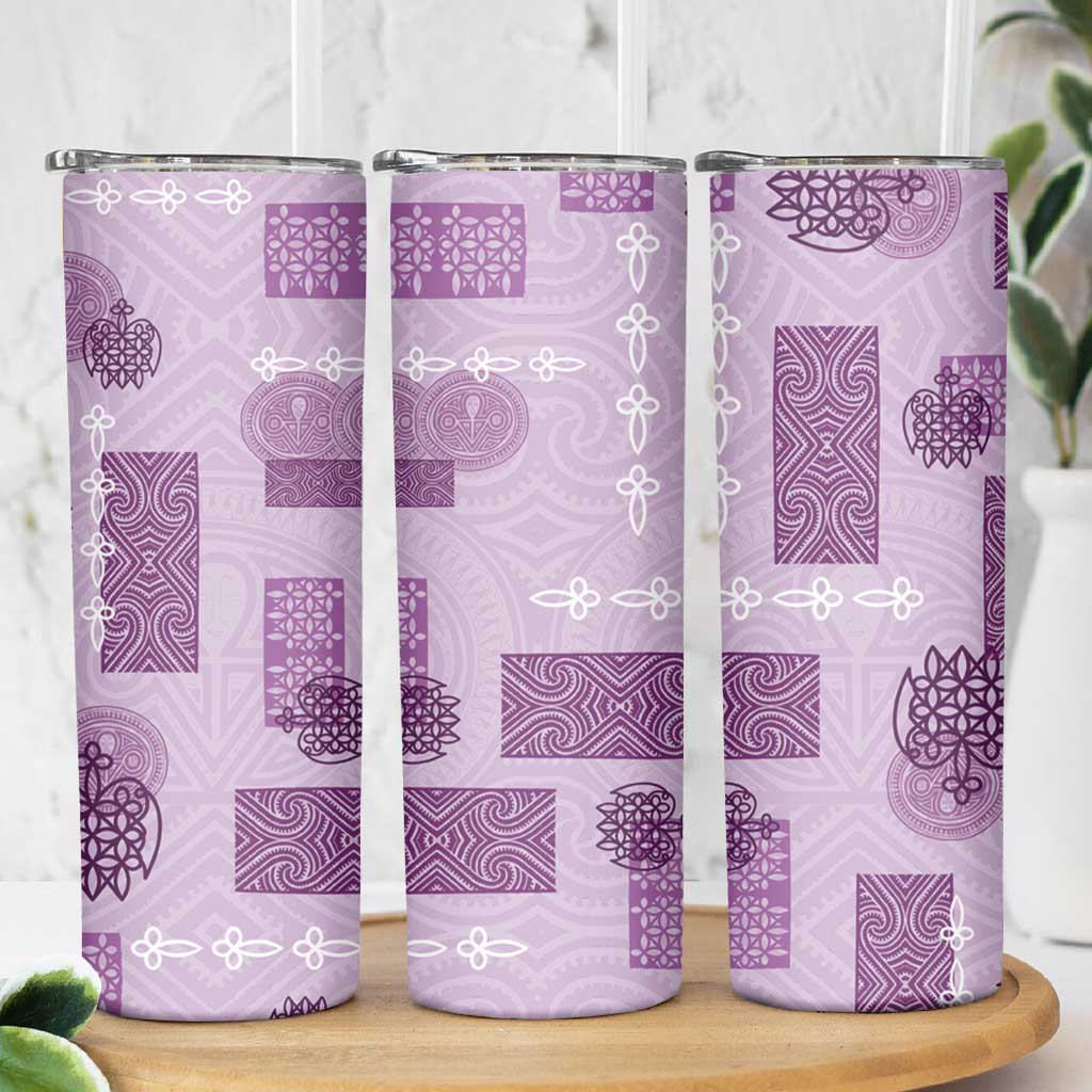 Vintage Lapita Skinny Tumbler Iconic Double Face Pattern Violet