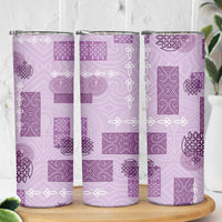 Vintage Lapita Skinny Tumbler Iconic Double Face Pattern Violet