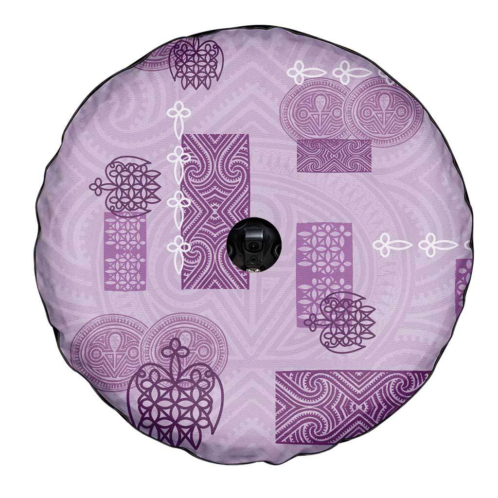 Vintage Lapita Spare Tire Cover Iconic Double Face Pattern Violet