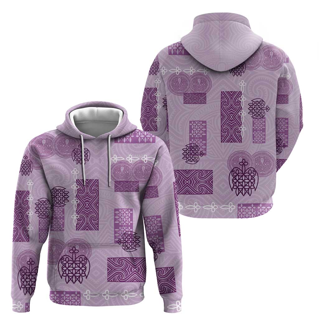Vintage Lapita Zip Hoodie Iconic Double Face Pattern Violet