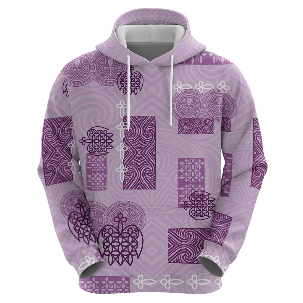 Vintage Lapita Zip Hoodie Iconic Double Face Pattern Violet