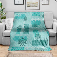 Vintage Lapita Blanket Iconic Double Face Pattern Turquoise LT05 - Polynesian Pride