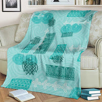 Vintage Lapita Blanket Iconic Double Face Pattern Turquoise LT05 - Polynesian Pride