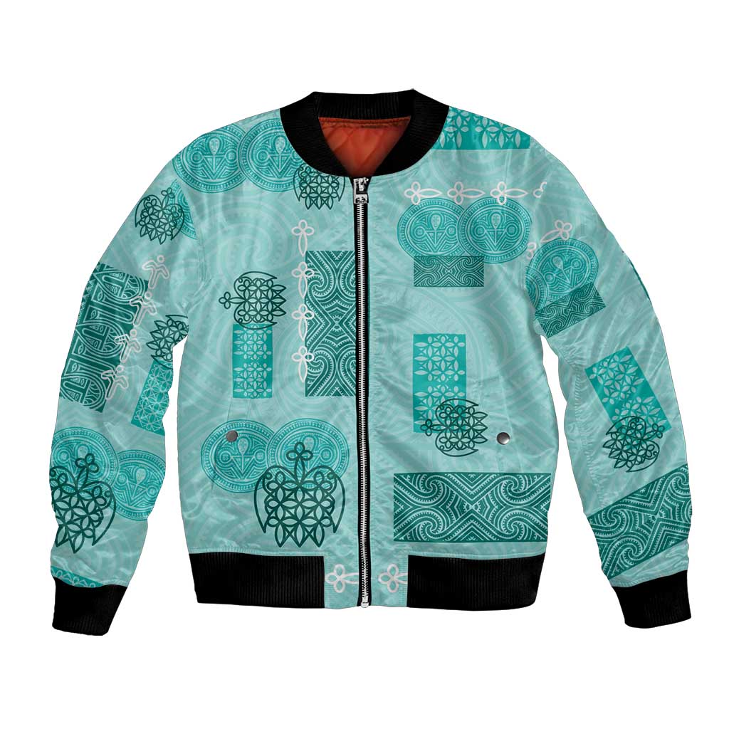 Vintage Lapita Bomber Jacket Iconic Double Face Pattern Turquoise LT05
