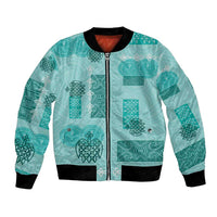 Vintage Lapita Bomber Jacket Iconic Double Face Pattern Turquoise LT05