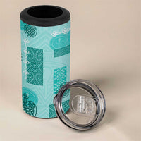 Vintage Lapita 4 in 1 Can Cooler Tumbler Iconic Double Face Pattern Turquoise LT05 - Polynesian Pride